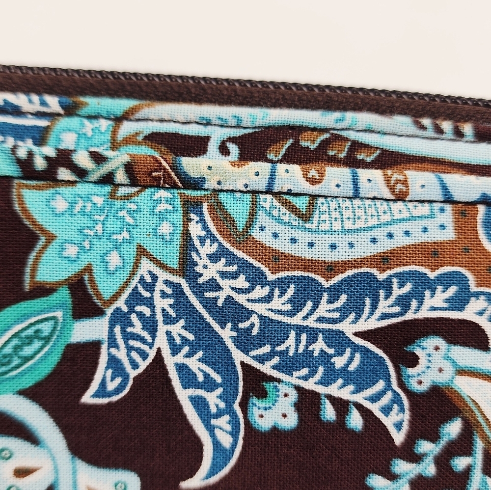 Vera Bradley Women's Brown and Blue Paisley Wallet - Picture 6 of 11